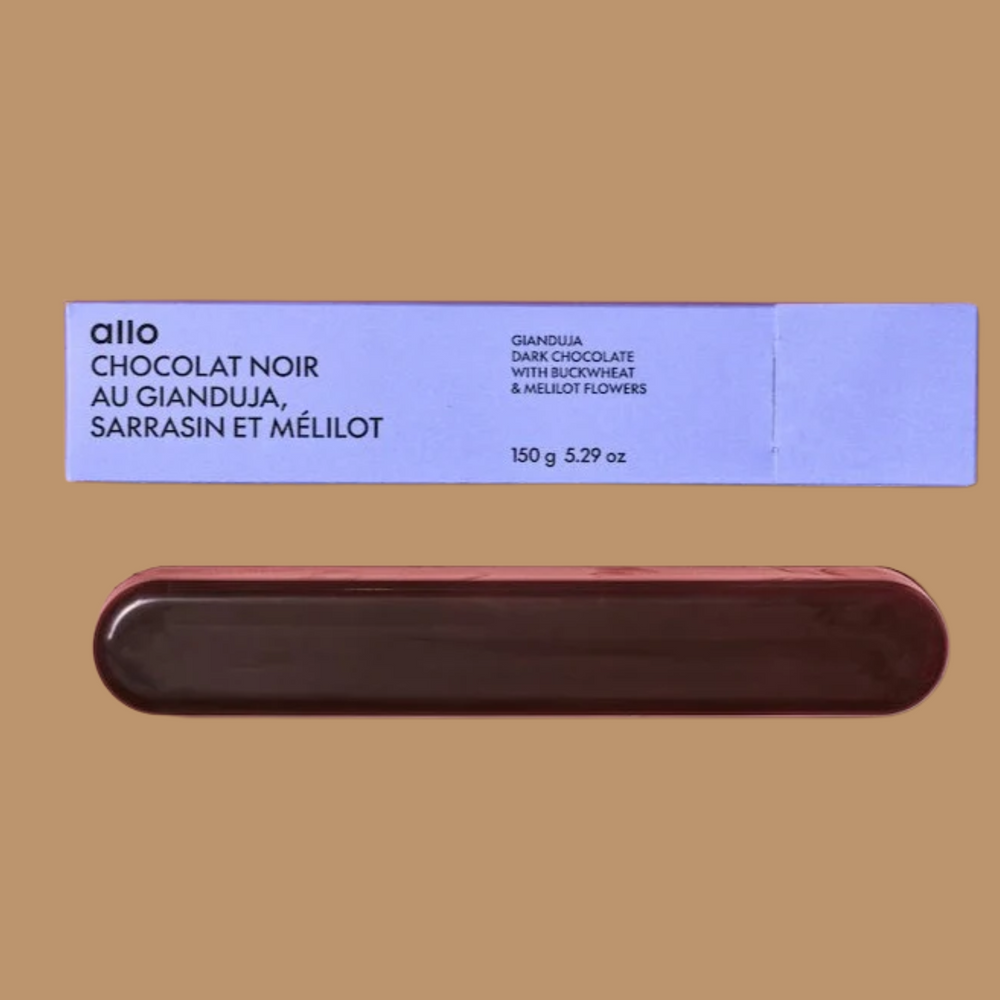 Belgium Chocolate | Allo Simonne - Dark Chocolate Gianduja with Buckwheat & Melilot Flowers