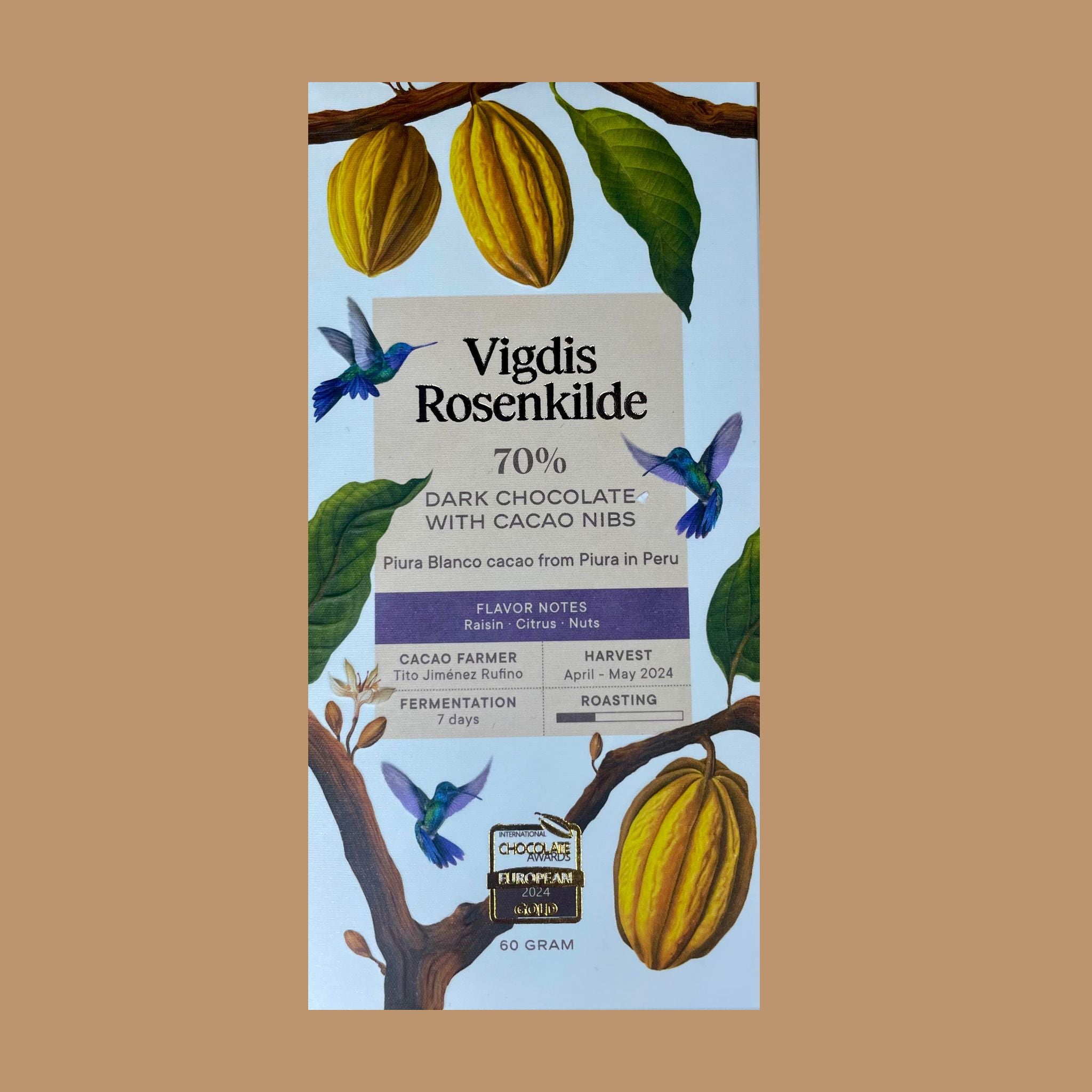 Vigdis Rosenkilde - Piura with Nibs, 70% (Case of 12)