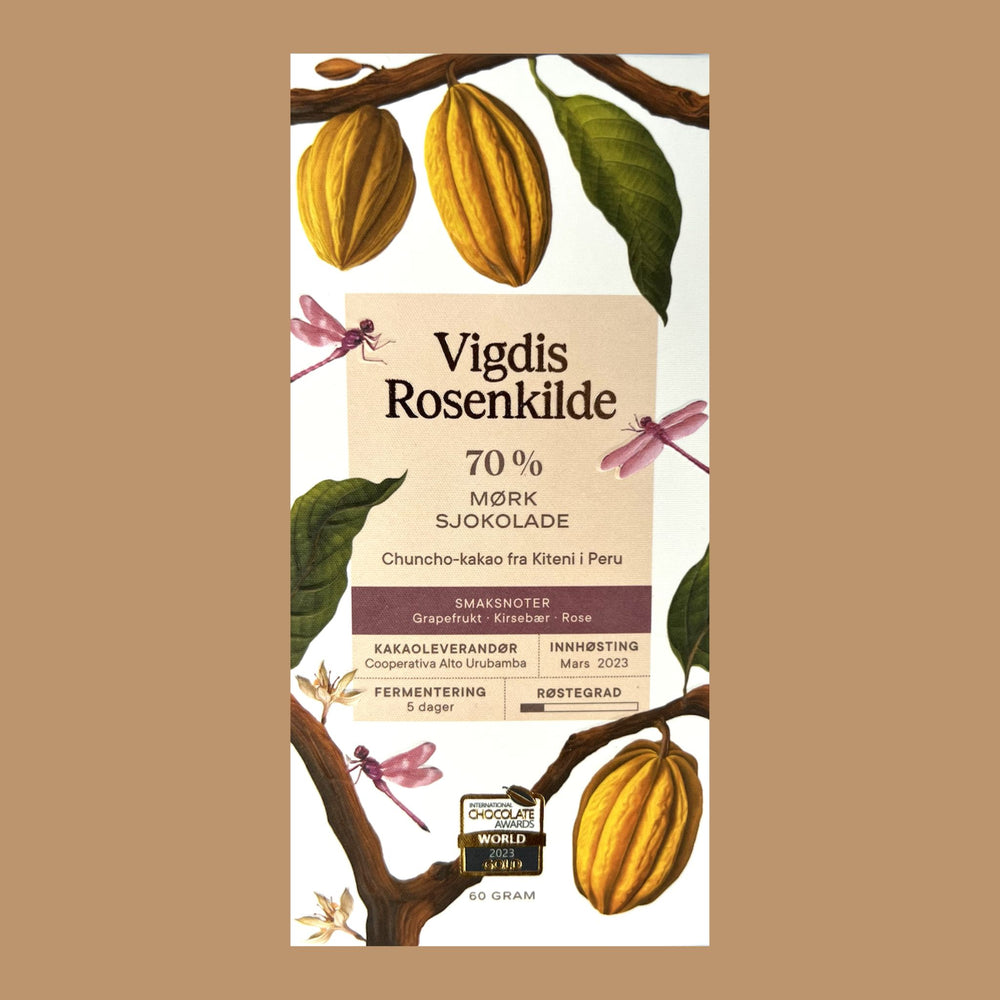 Vigdis Rosenkilde - Kiteni, 70% | World's Best Dark Chocolate 2023