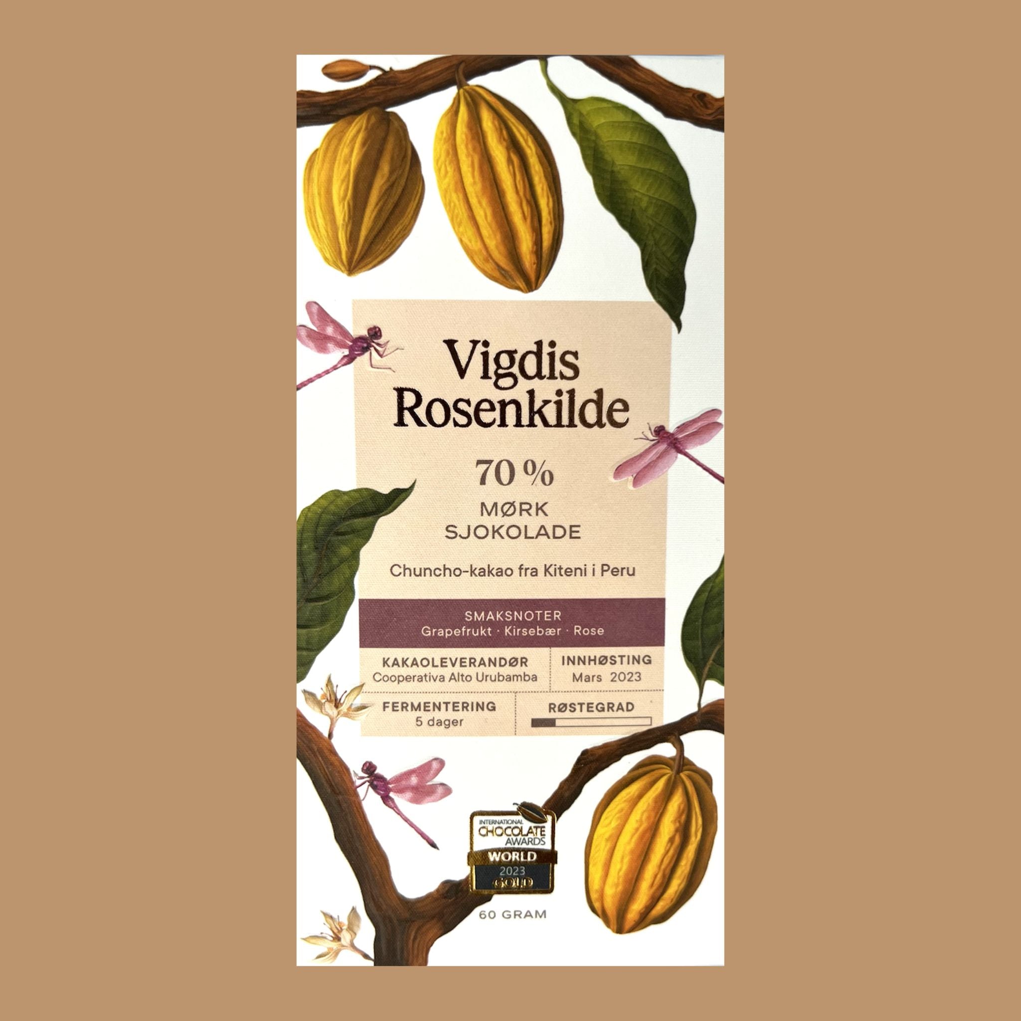 Vigdis Rosenkilde - Kiteni, 70% | World's Best Dark Chocolate 2023