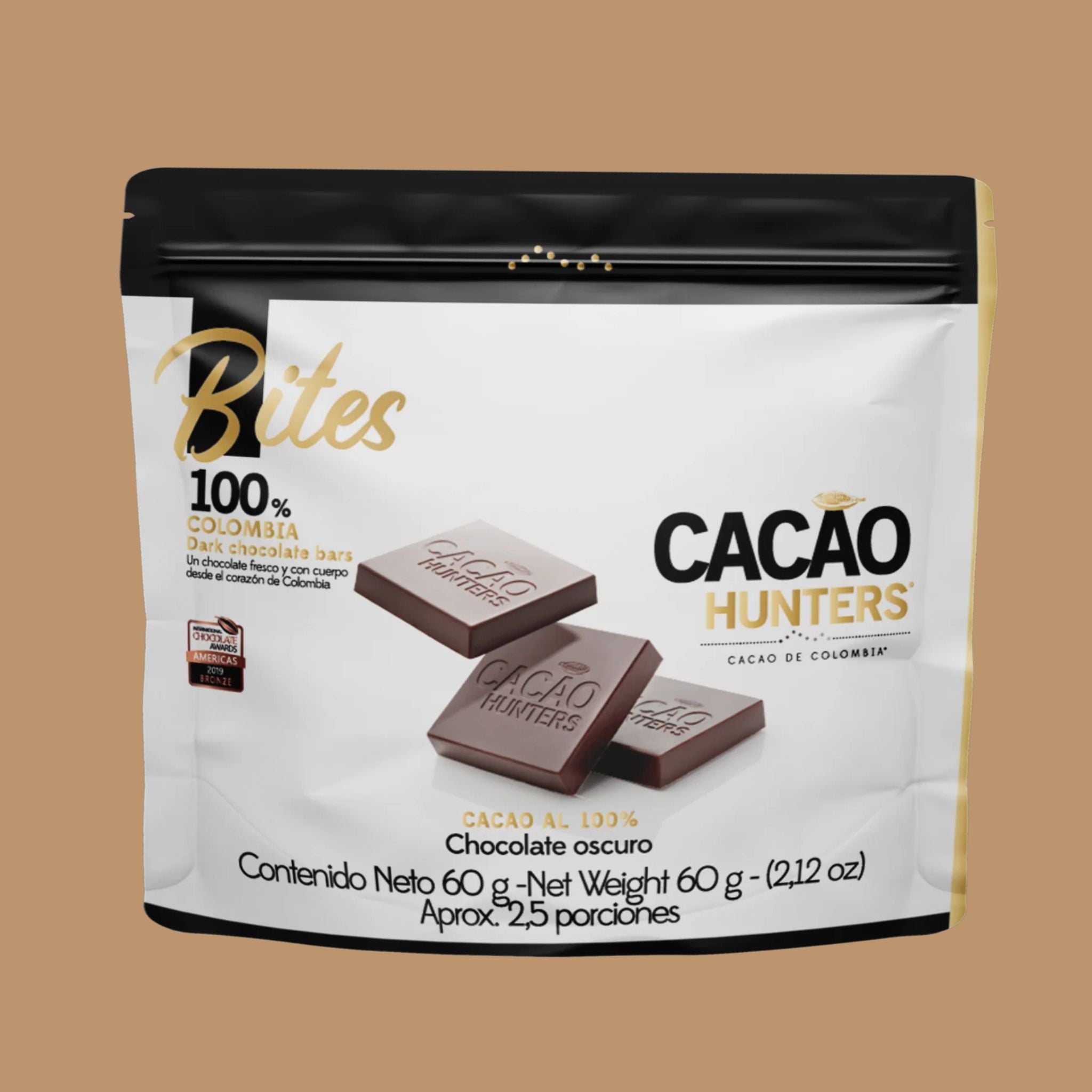Sugar-free Dark Chocolate | Cacao Hunters - Colombia, 100% Bites