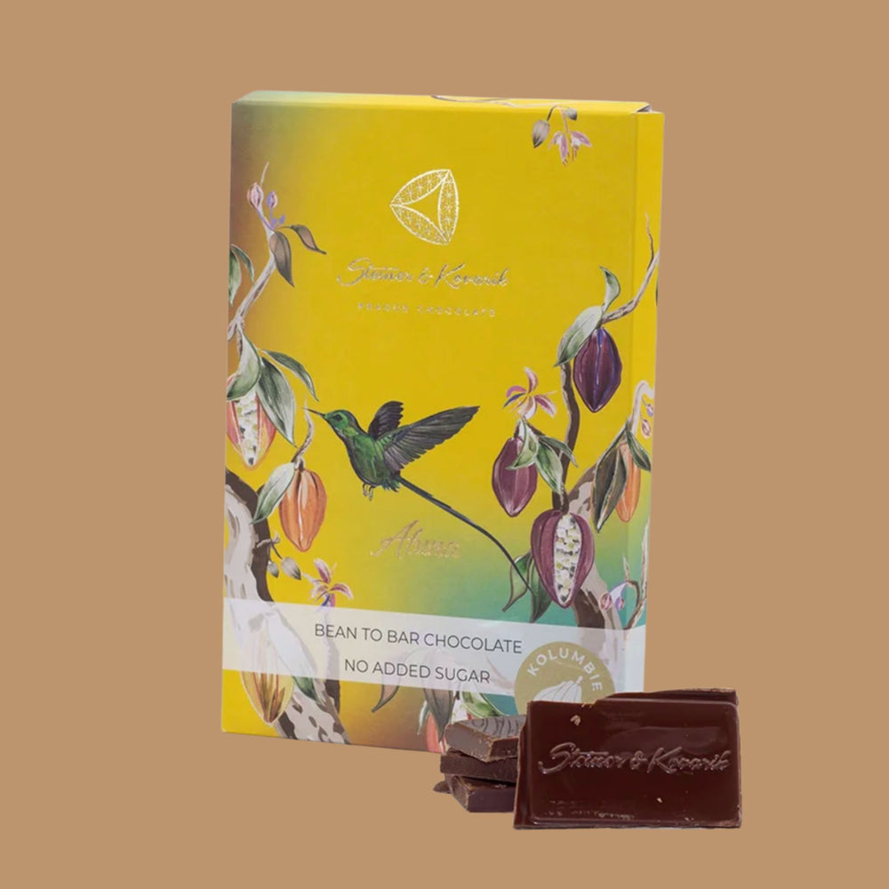Prague Chocolate - Aluna 50% No Added Sugar Bean-to-Bar Chocolate | Sweetened with Dates and Banana