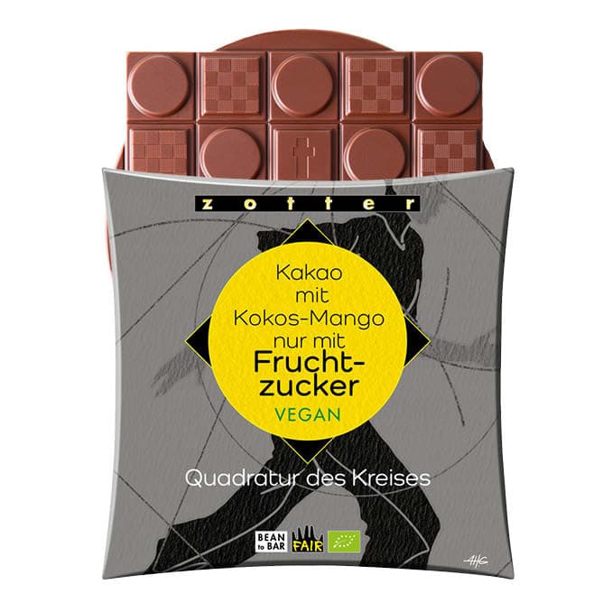 Sugar-free Dark chocolate - Zotter Coconut & Mango |  Bean-to-bar Chocolate