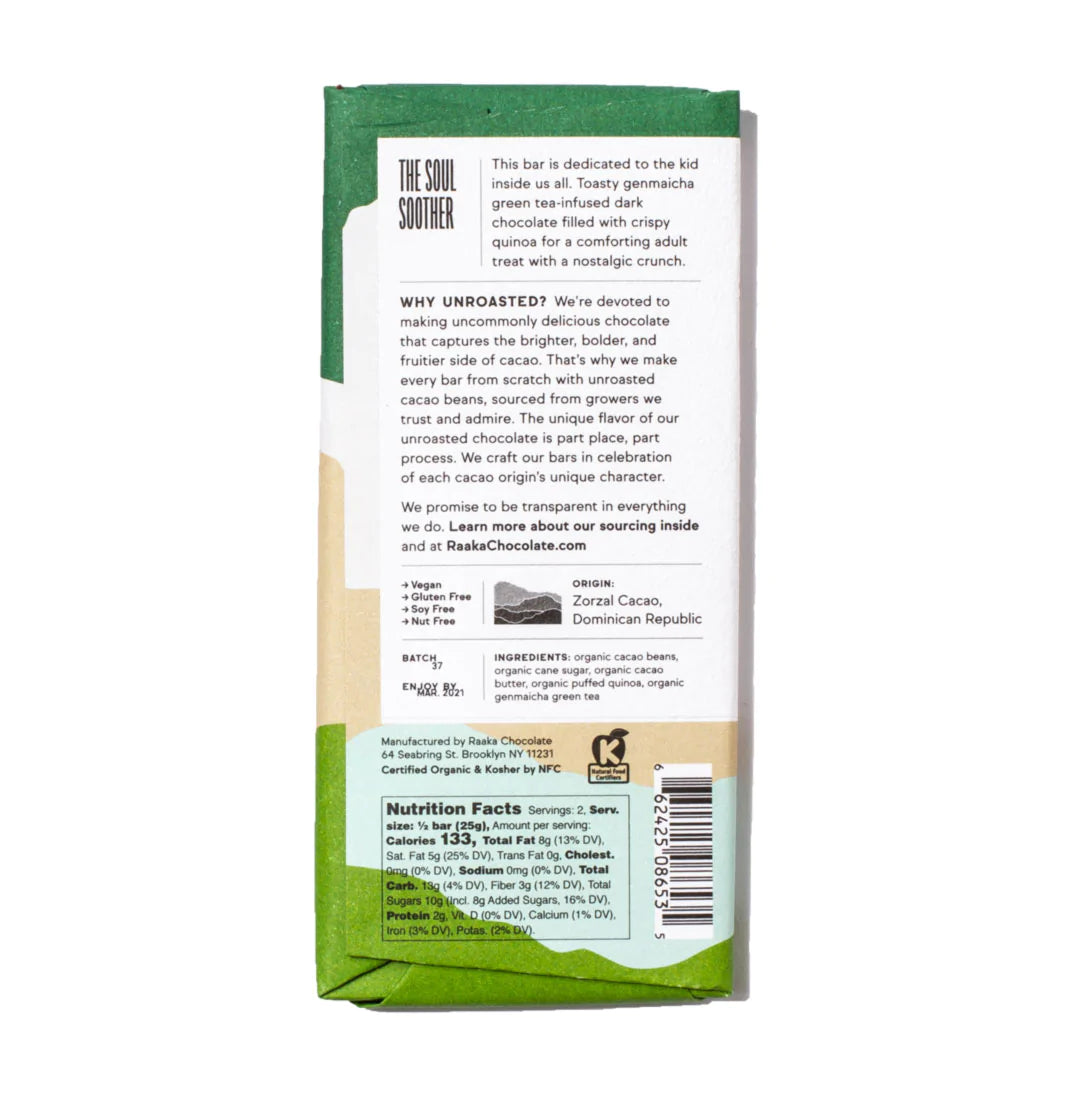 Dark Chocolate - Raaka Green Tea Crunch