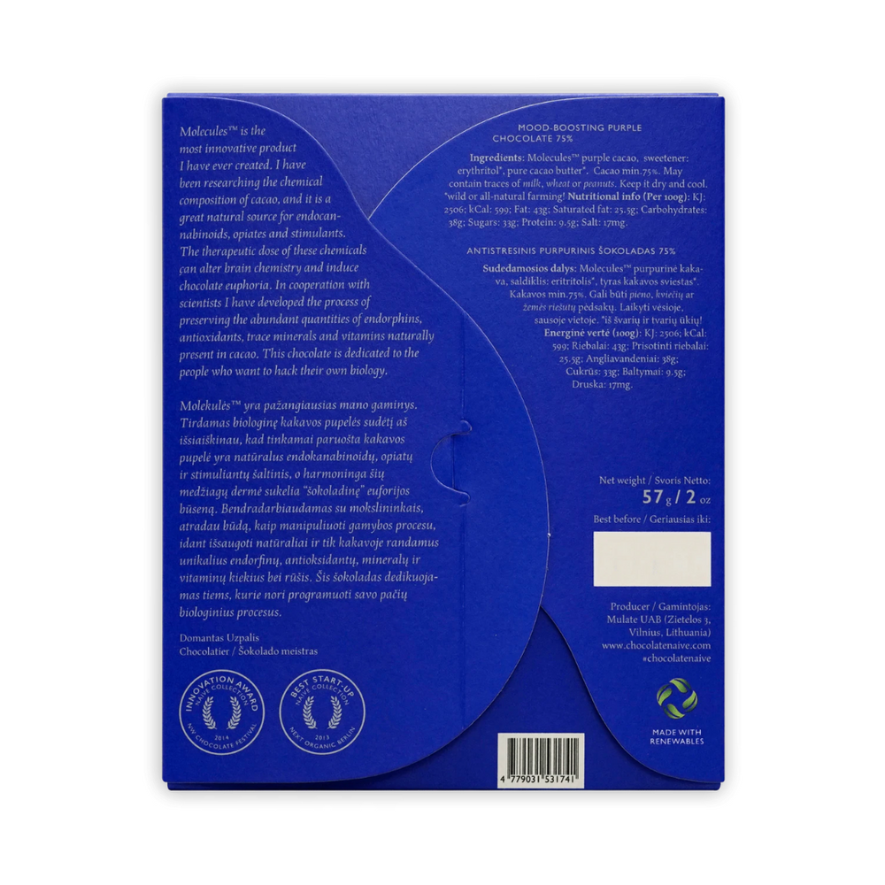 Vegan Chocolate - Naive Molecules Bioactive 75%